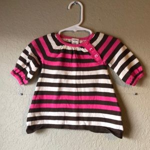 Girls Sweater Dress Old Navy Pink & Brown Sweater Dress Baby Girls 0-3 Months